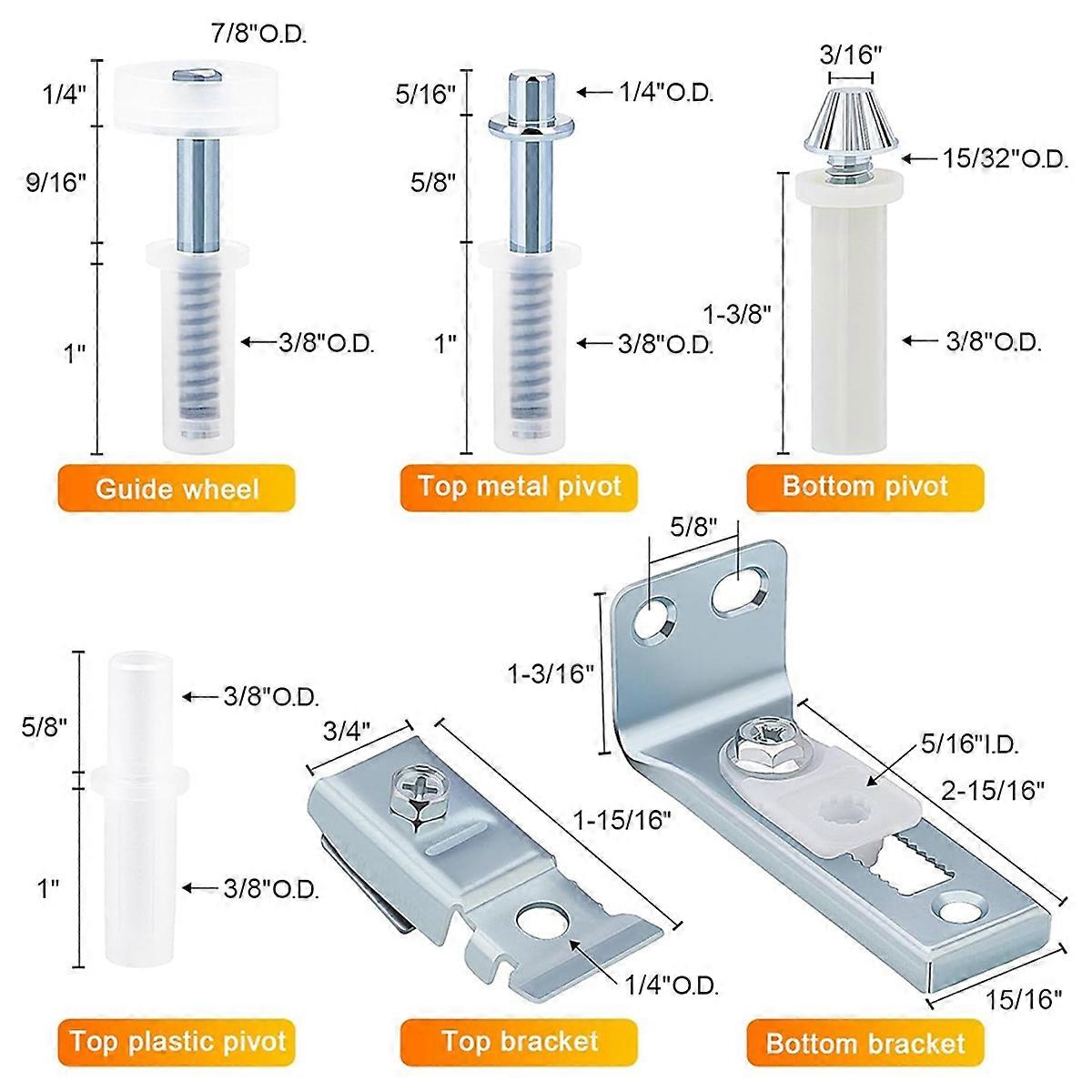 1 Set Bifold Door Hardware Repair Kit for Sliding Closet