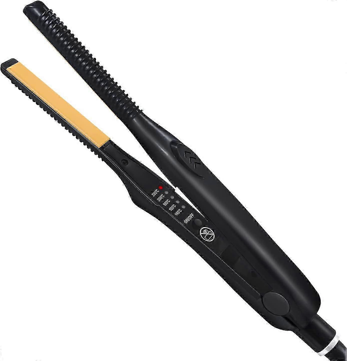 Small flat iron for beard and hair mini straightener titanium ceramic