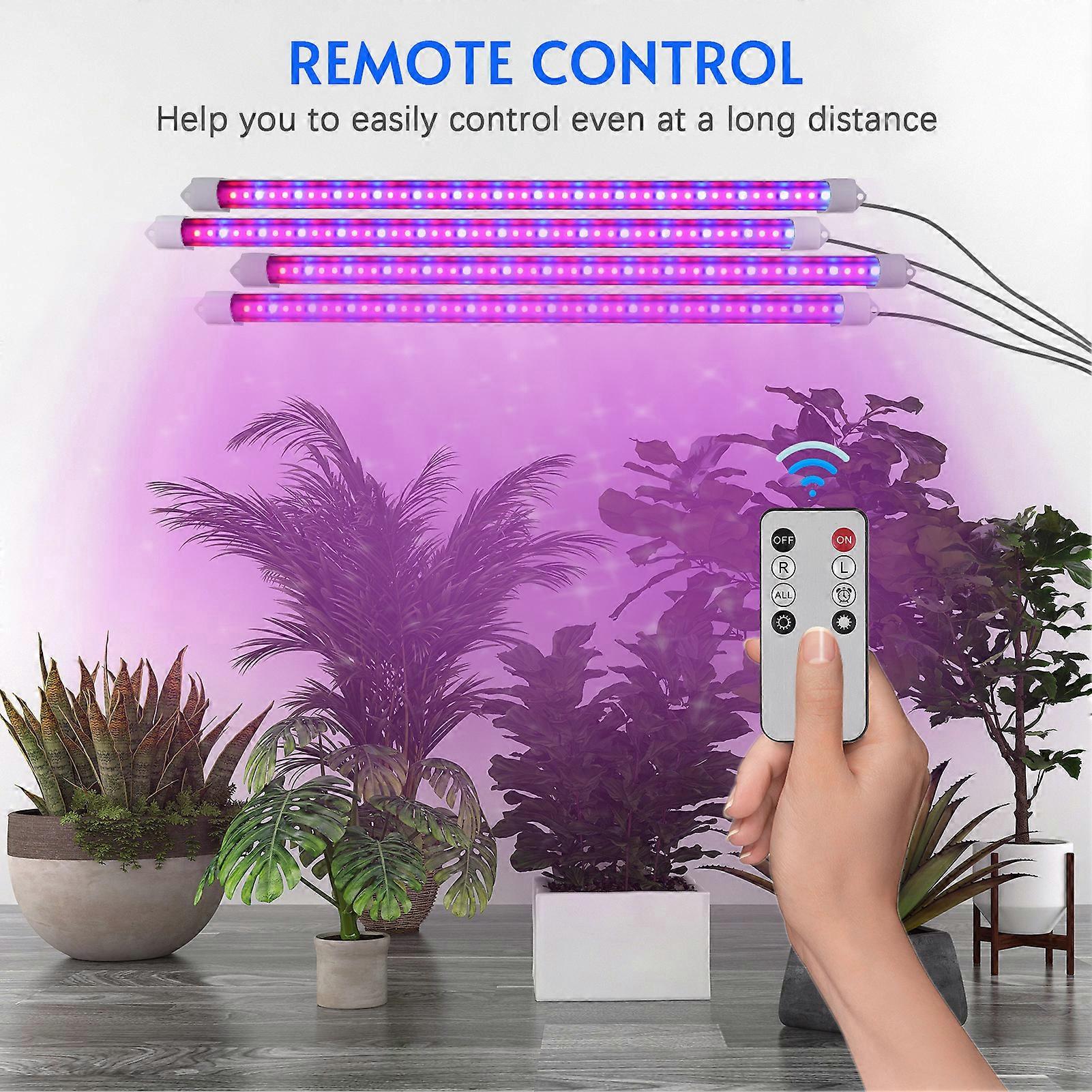 4 Pack 15in Full Spectrum LED Grow Lights with Timer & Remote