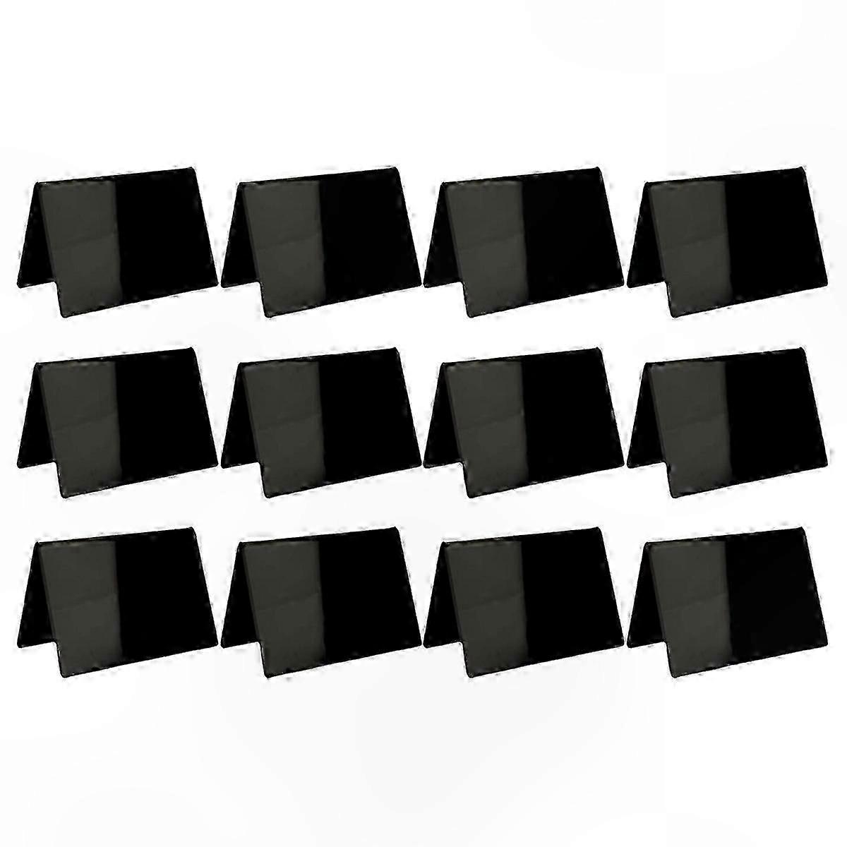 Mini Chalkboard Signs for Food Labeling, 12pcs Smooth Black Place Cards for Events & Buffets