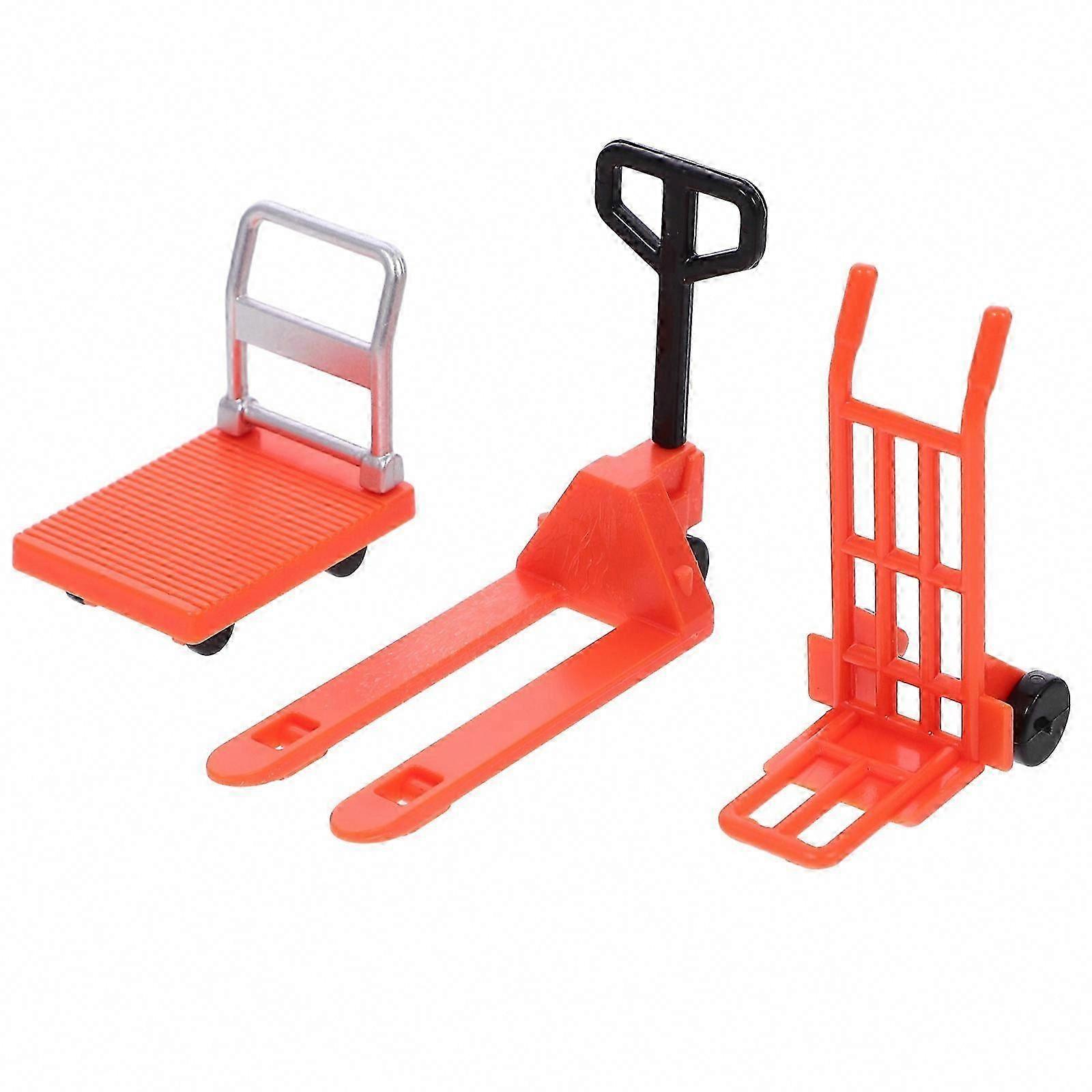 Miniature Hand Trolley Forklift Platform Cart Toy Construction Tools Set