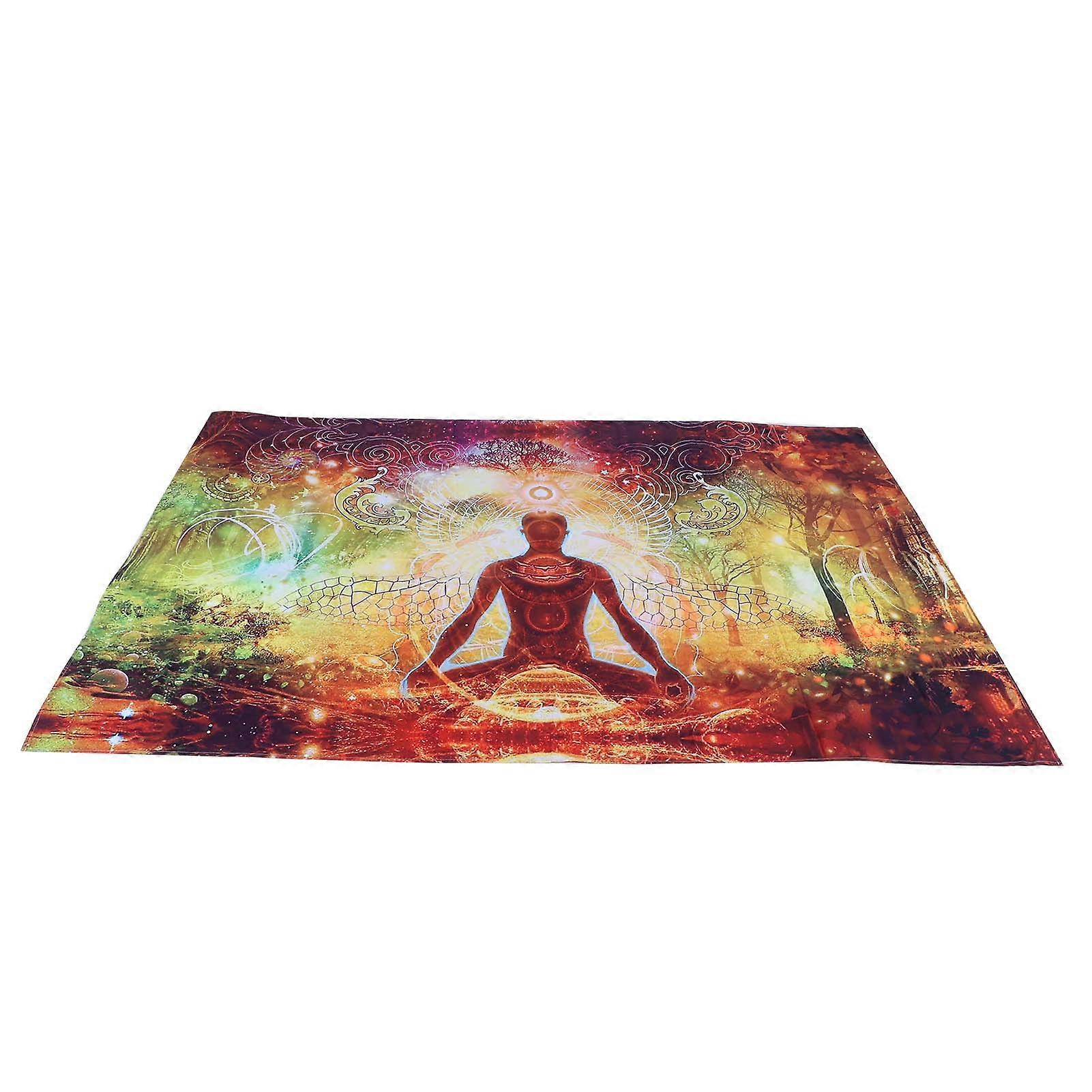 Forest Yoga Pattern Tapestry Wall Hanging 230x180cm Polyester