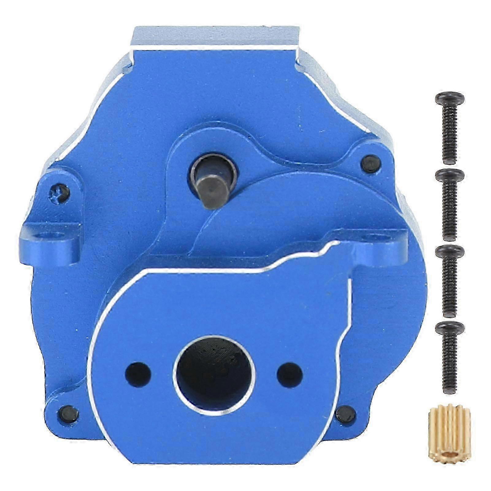 2025 Aluminum Alloy Transmission Gearbox with Motor Gear Replacement Accessory Fit for Traxxas 1/18 RC Crawler Blue