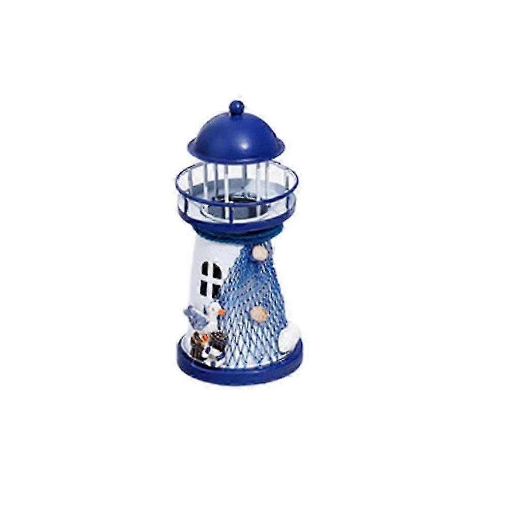 Shining Lighthouse Ornament Iron Craft Lighthouse Decorations for Home (Small Size Random Pattern)