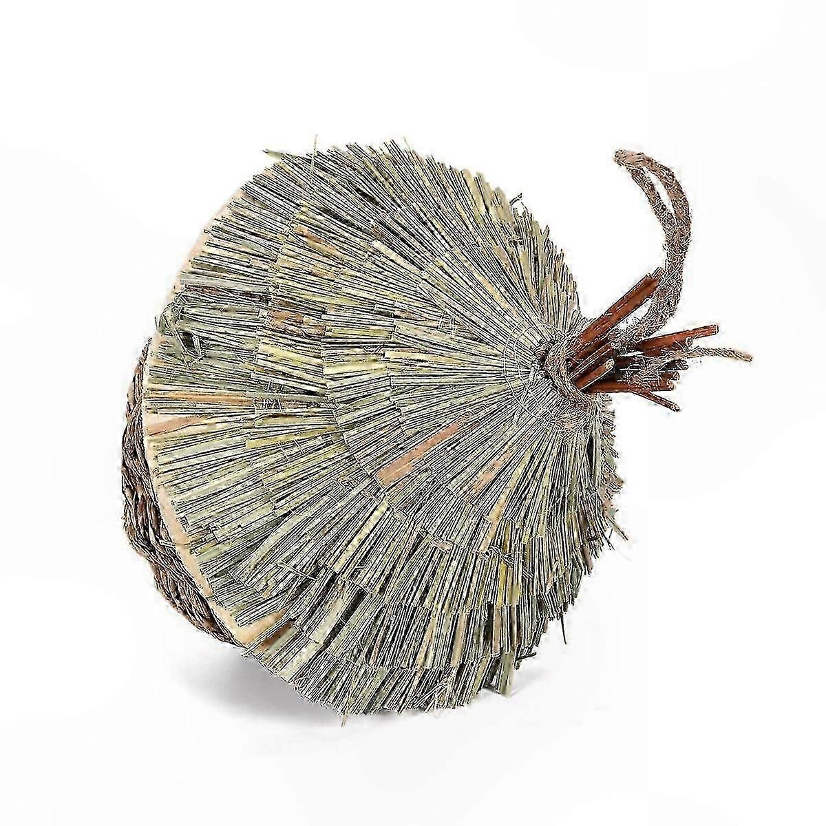 Set of 3 Handwoven Hanging Bird Nests Made from Natural Grass for Garden Use