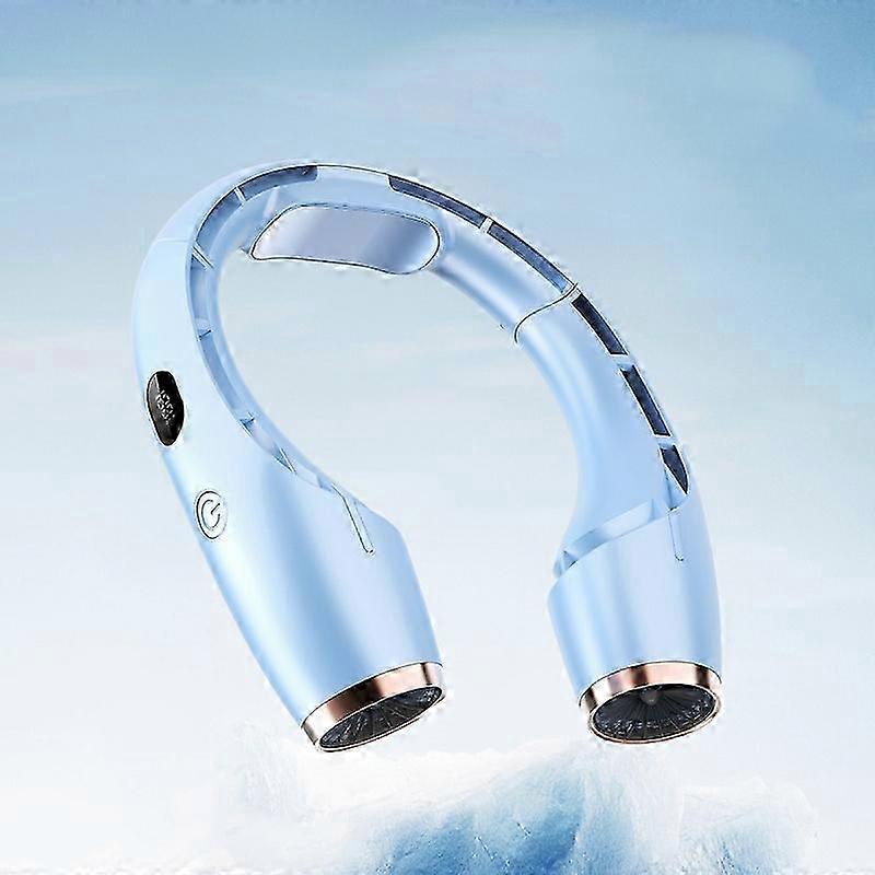 USB Charging Big Wind Cooling Leafless Hanging Neck Fan 2025
