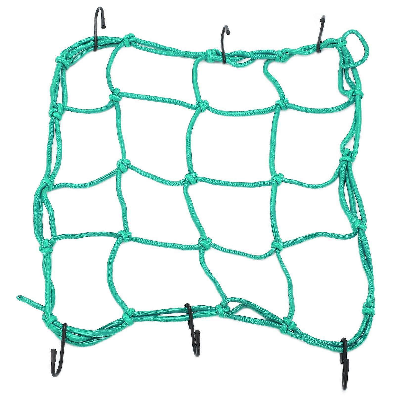 Cargo Net Nylon Tough Elastic Luggage Net with Hooks for Road Mountain Bicycles Motorcycles Electric VehiclesGreen