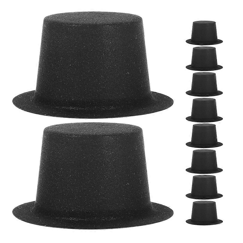 Mini Formal Hats for Xmas Decoration Featuring 50Pcs Mini Black Snowman Hats