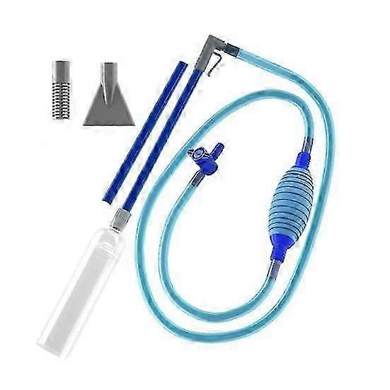 Swimming Pool Vacuum Cleaner with 2 Nozzle Adapters Clear Siphon Hose Adjustable Valve Detachable Manual Cleaner
