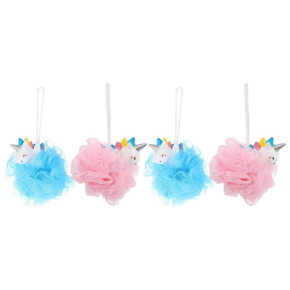 Unicorn Loofah Kids Bath Sponges for Shower 8Pcs Multi Color Soft Mesh