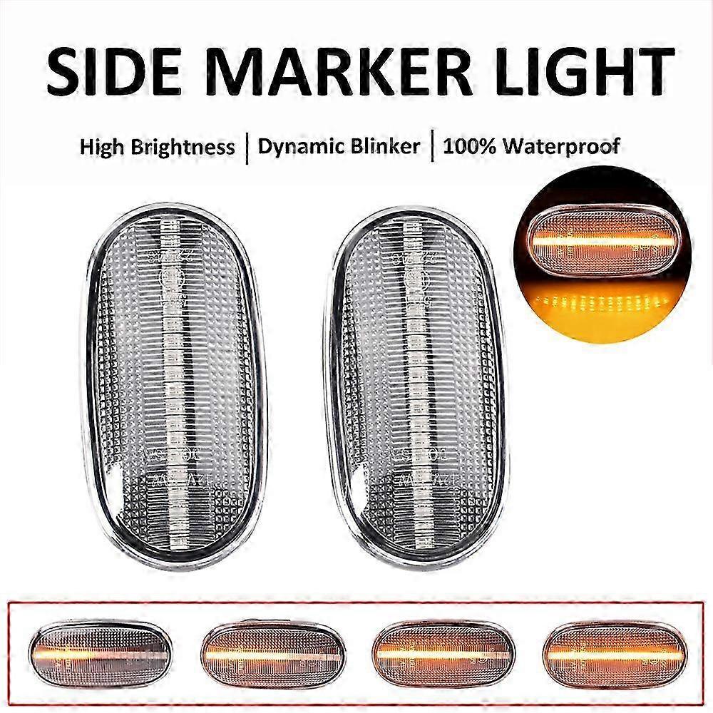Pair Dynamic LED Side Marker car lights For Mitsubishi Lancer Pajero Mirag Galant 1998-2005 Side Repeater Turn Signal Blinker Lamp