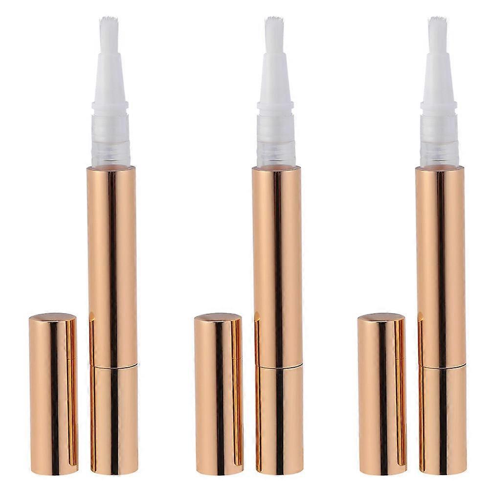 3Pcs Golden Nail Polish Empty Tube for Storage Use Durable Plastic Metal