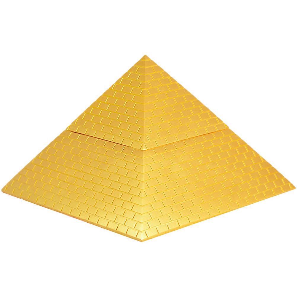 Ancient Egypt Decor Pyramid Ornament Home Use Resin Golden Decoration Teaching Prop 1Pack