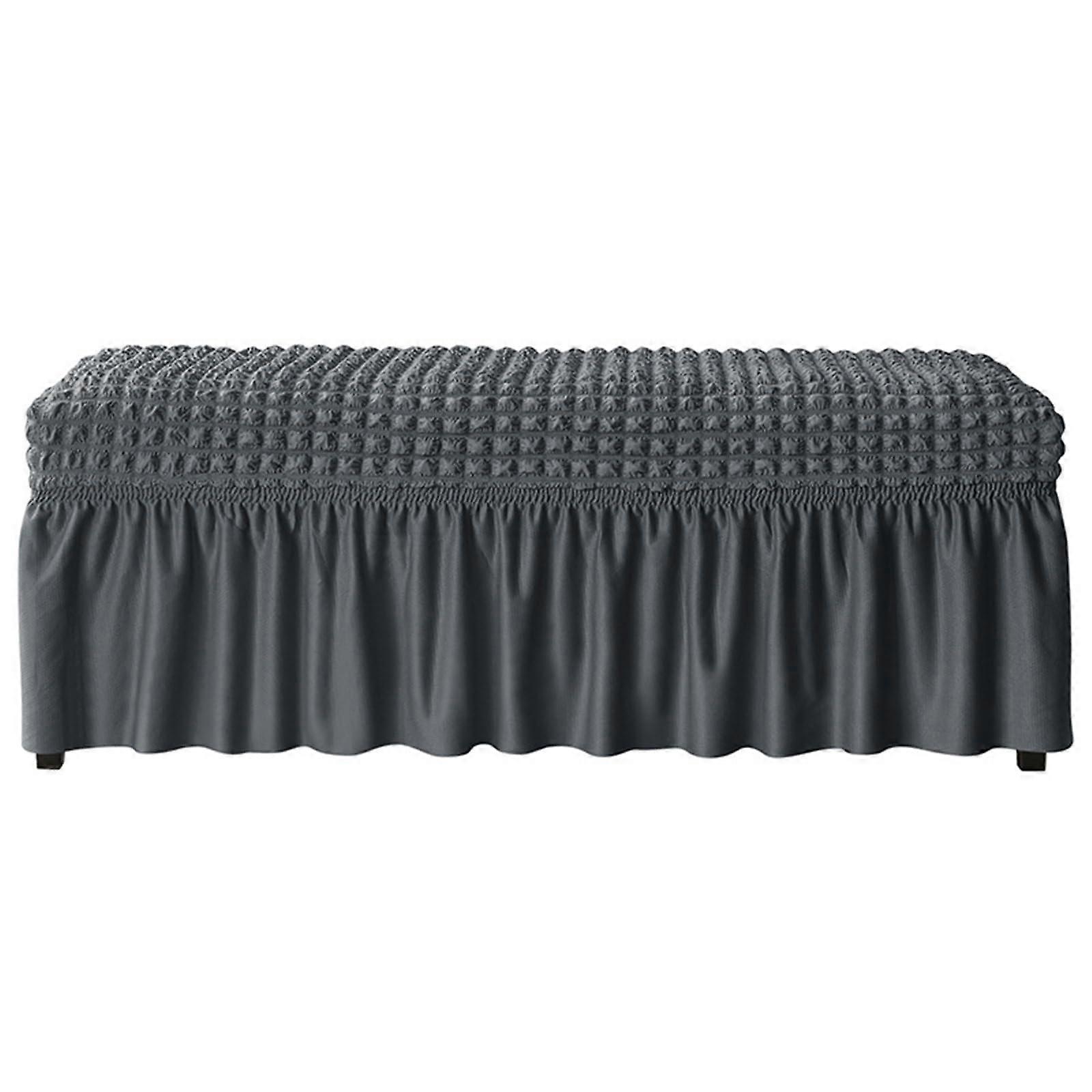 3D Spandex Bench Covers For Dining Room Soft Stretch Slipcover Washable Protector Size M Color Dark Gray