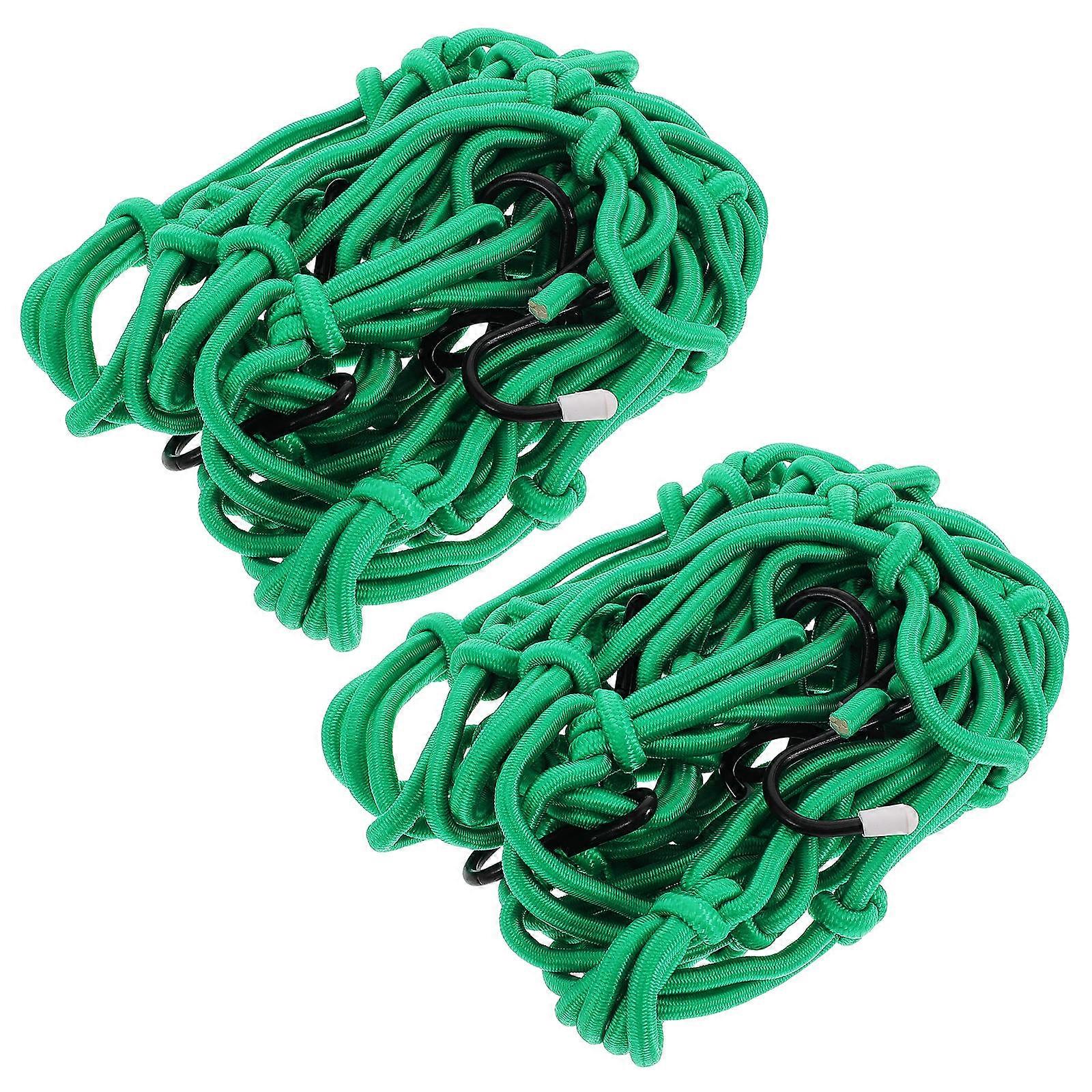 Green Motorcycle Bungee Cargo Net for Organizing 2Pcs Storage Items