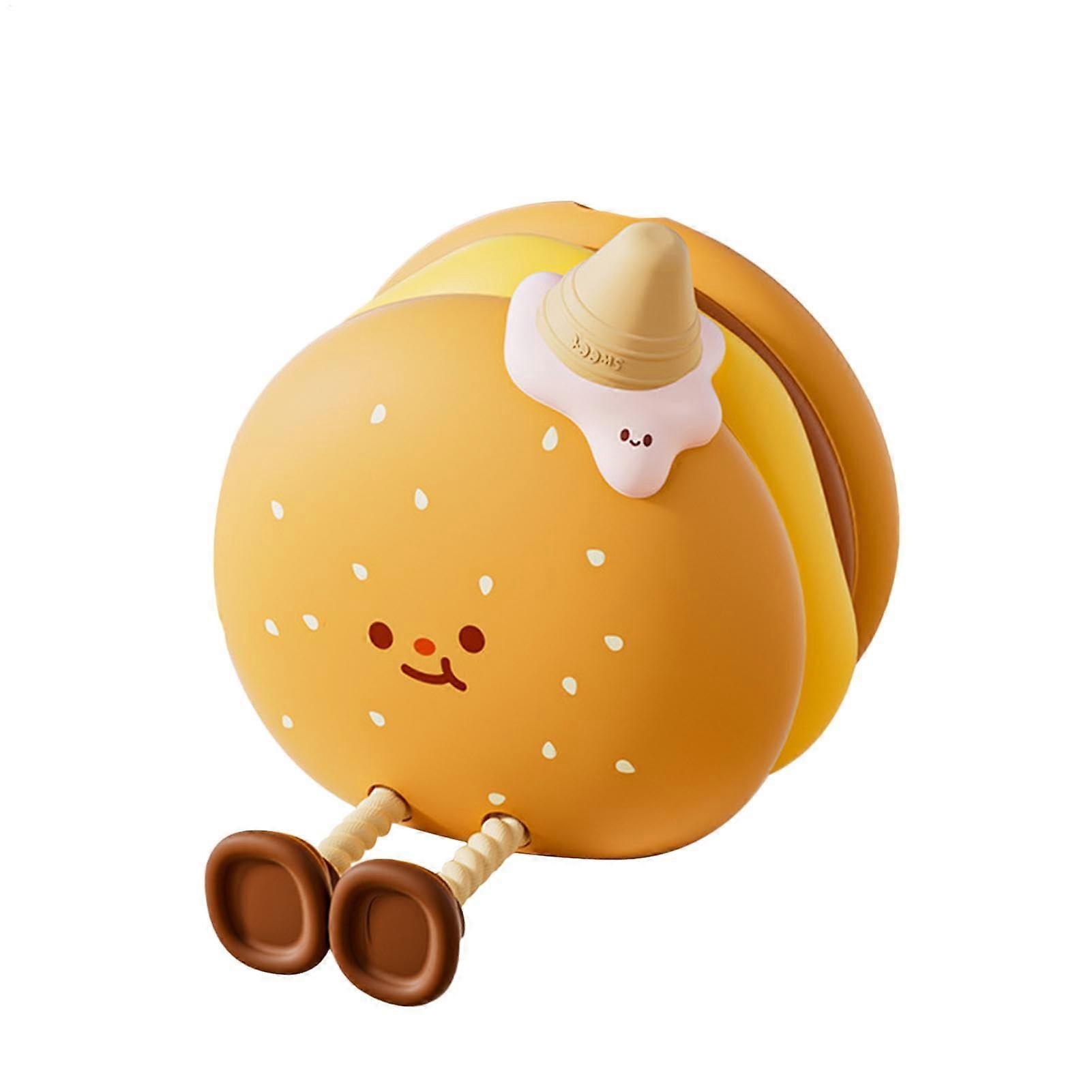 Generic Hamburger Night Light, Adjustable 3-Level Brightness, Touch Bedside Lamp, Phone Holder, Nursery Night Light