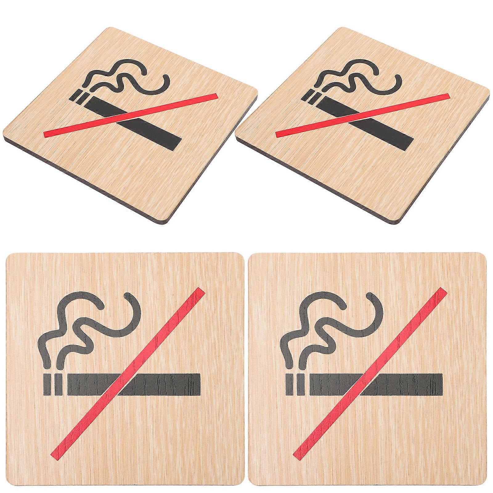 Wood Warning Sign No Smoking Board for Public Use 16Pcs Pack
