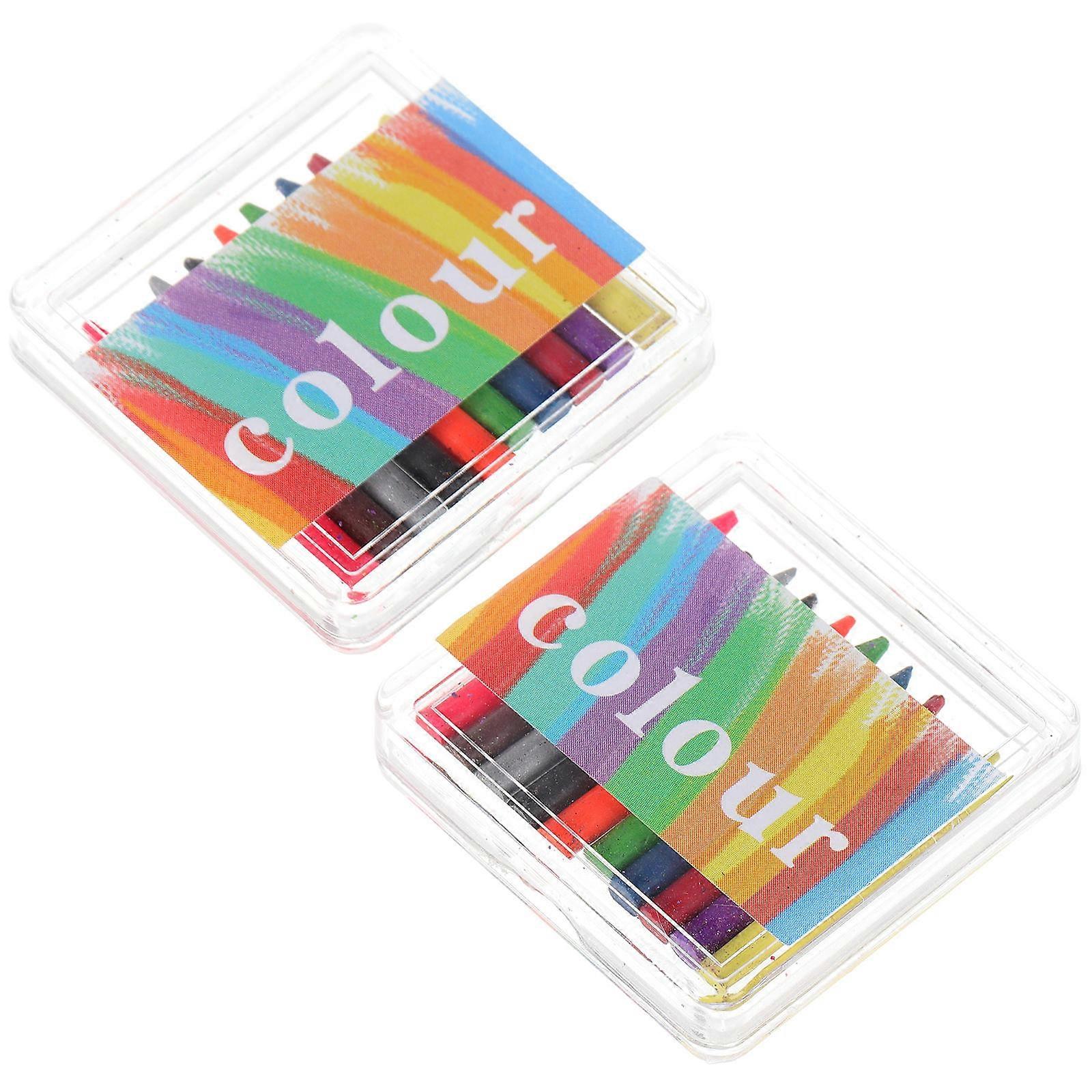 Miniature Color Crayons for Decoration 8 Boxes of Decorative Mini Crayons