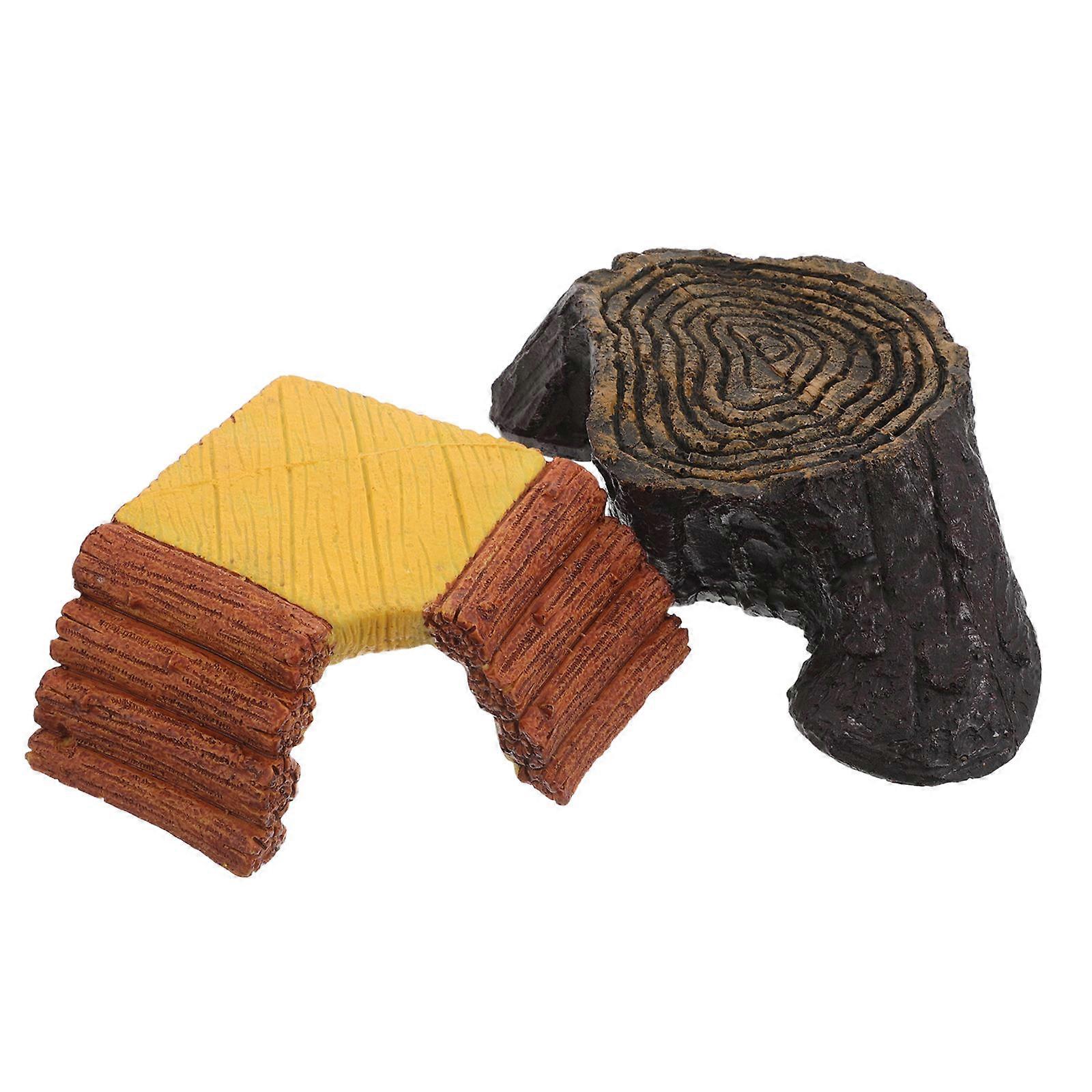 Reptile Basking Dock Includes Hiding Cave for 4Pcs Turtle Habitat
