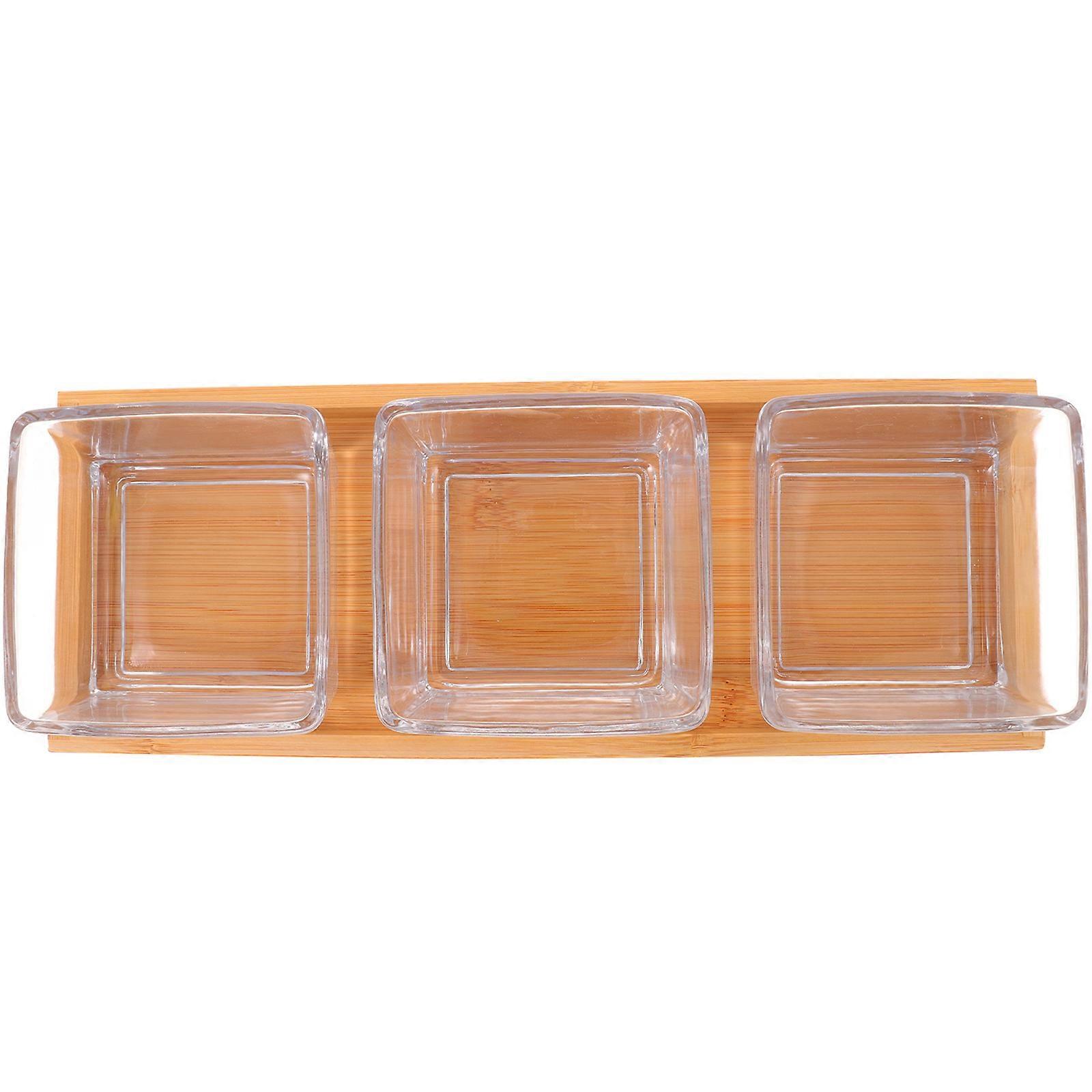 Fruit Serving Plates Set Of Glass Serving Dishes Rectangular Snack Bowls Transparent For Housewarming