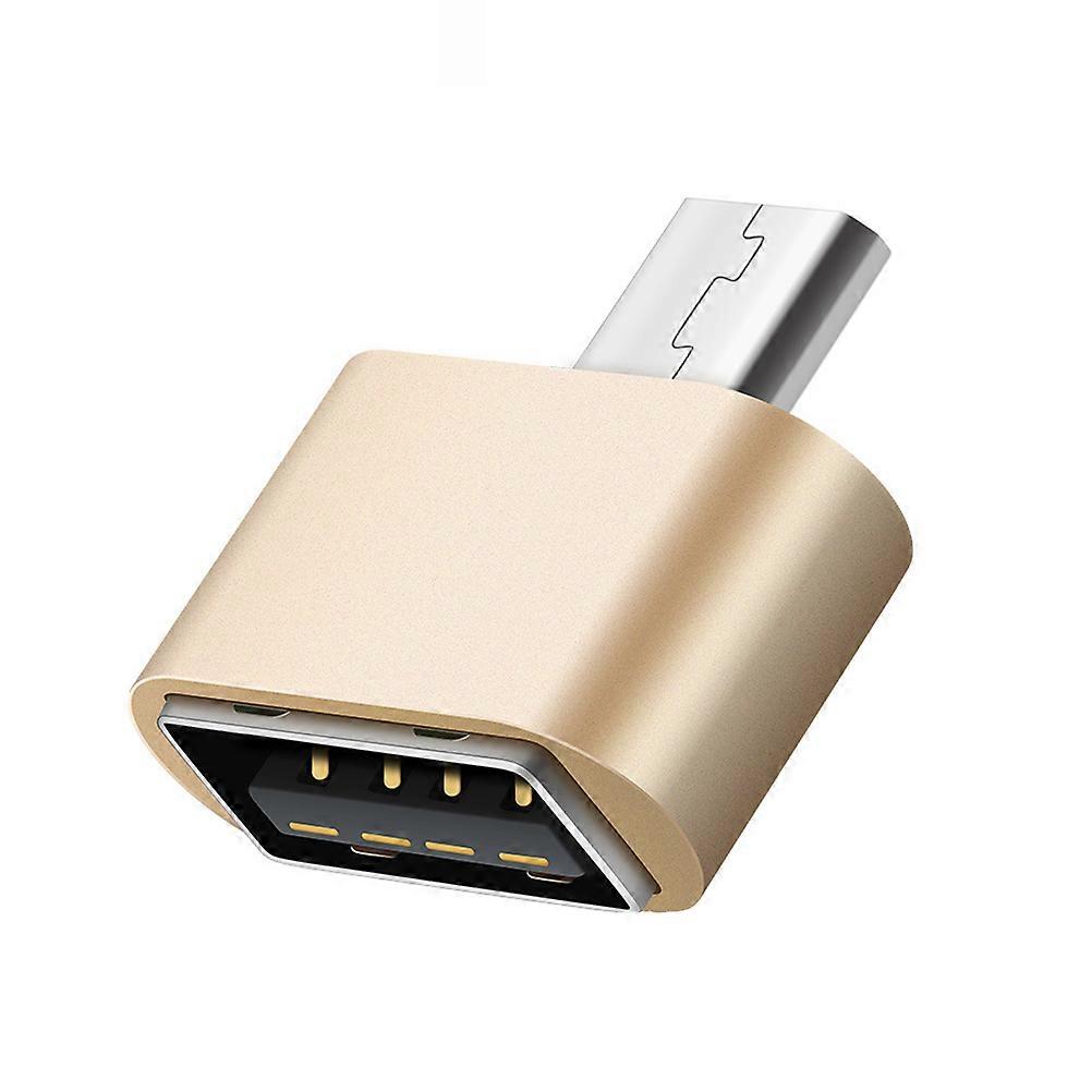 Memory Reader Micro USB Otg Adapter for Phone 2Pcs Portable Golden