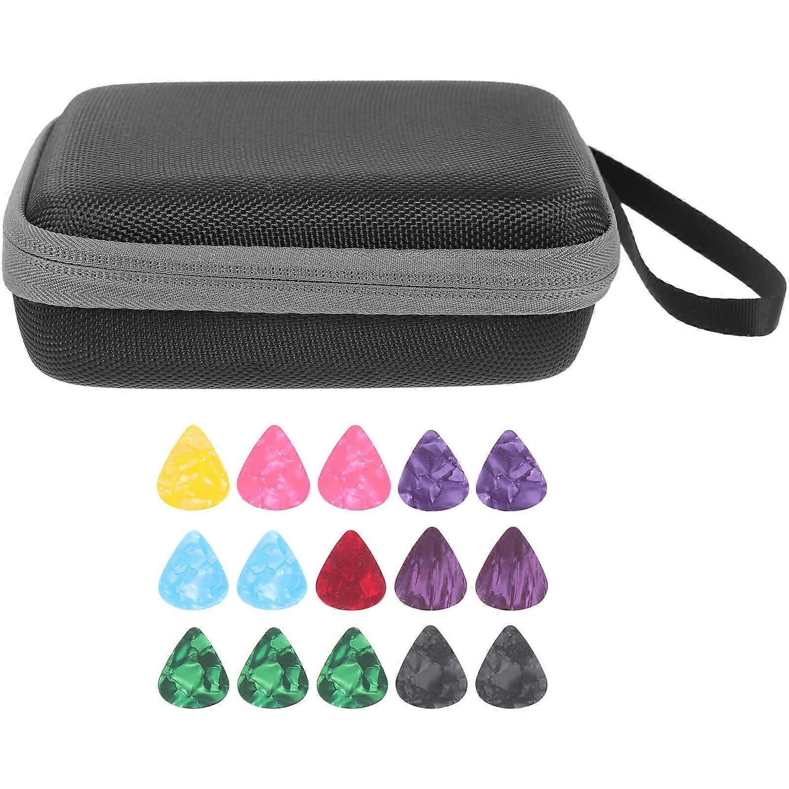 Guitar Picks Storage Bag 5 Sets Ergonomic Grip for Beginners Multi Color Durable Accessories