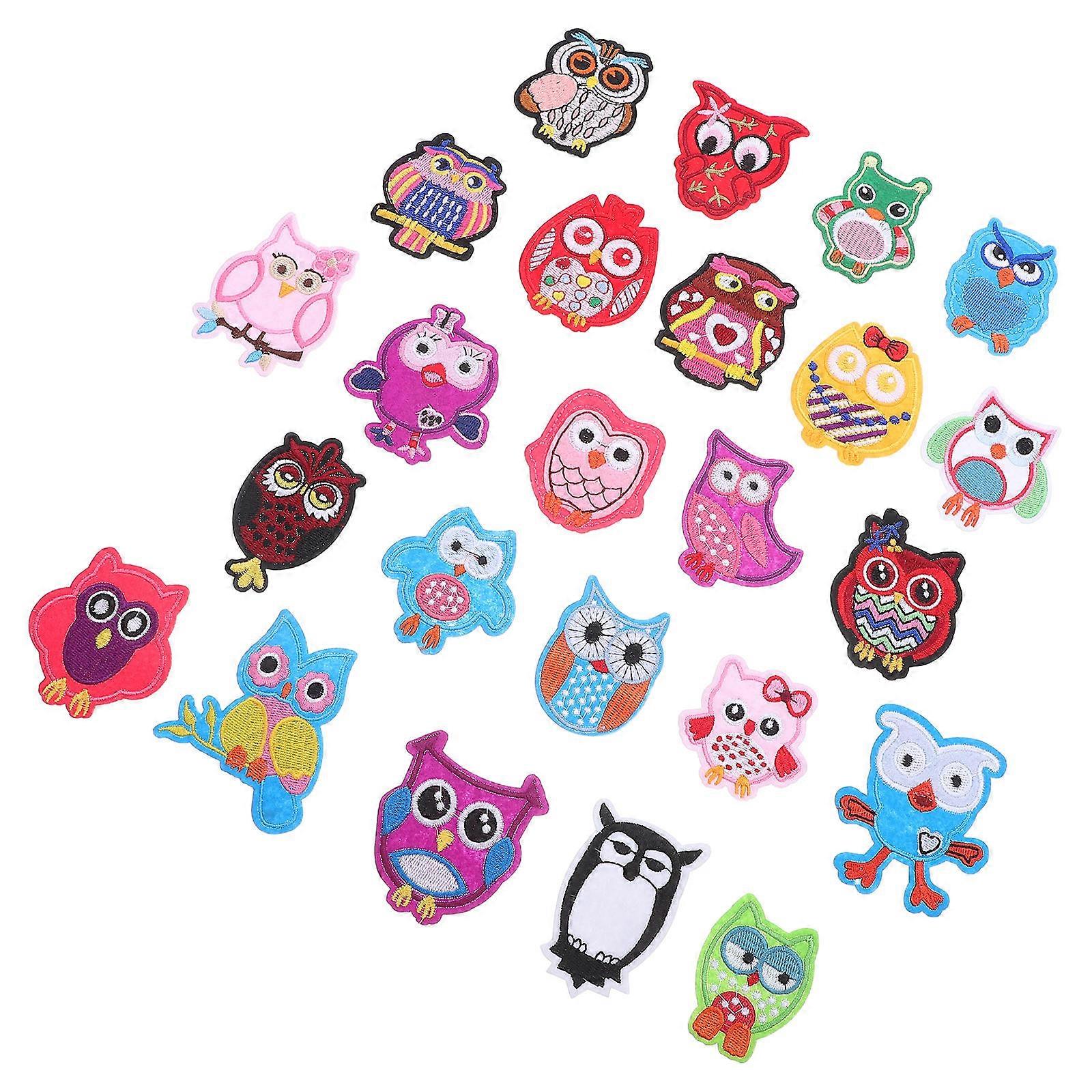 48Pcs Owl Patch Sewing Appliques for Clothes Creative Design Assorted Color