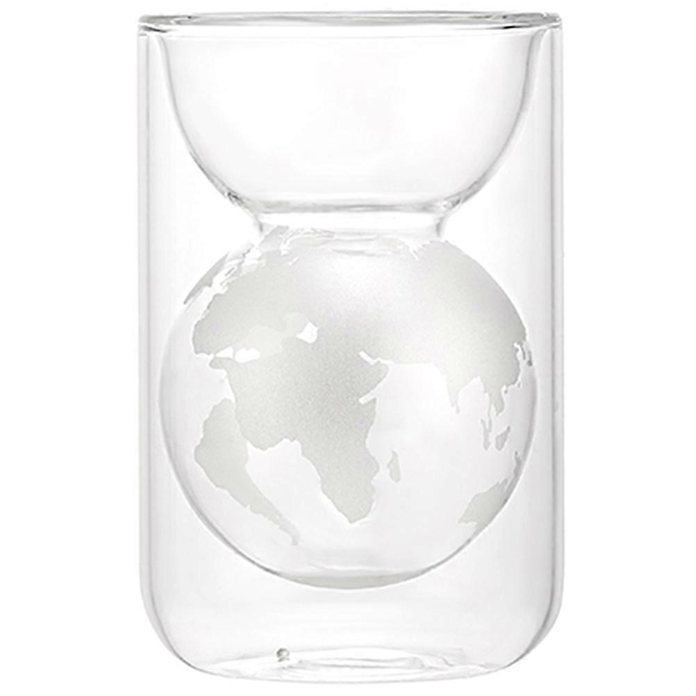 Silver Anti-Scalding Glass Cup Featuring Double-Layer Construction For Home Use In Hourglass Shape 1Pack