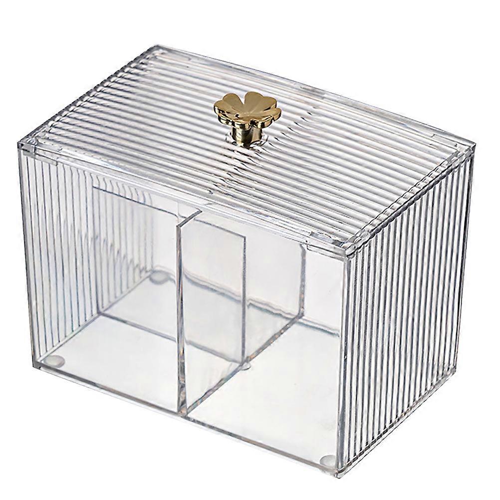 Makeup Pad Storage Container Cotton Swab Holder for Storage Use 2Pcs Clear