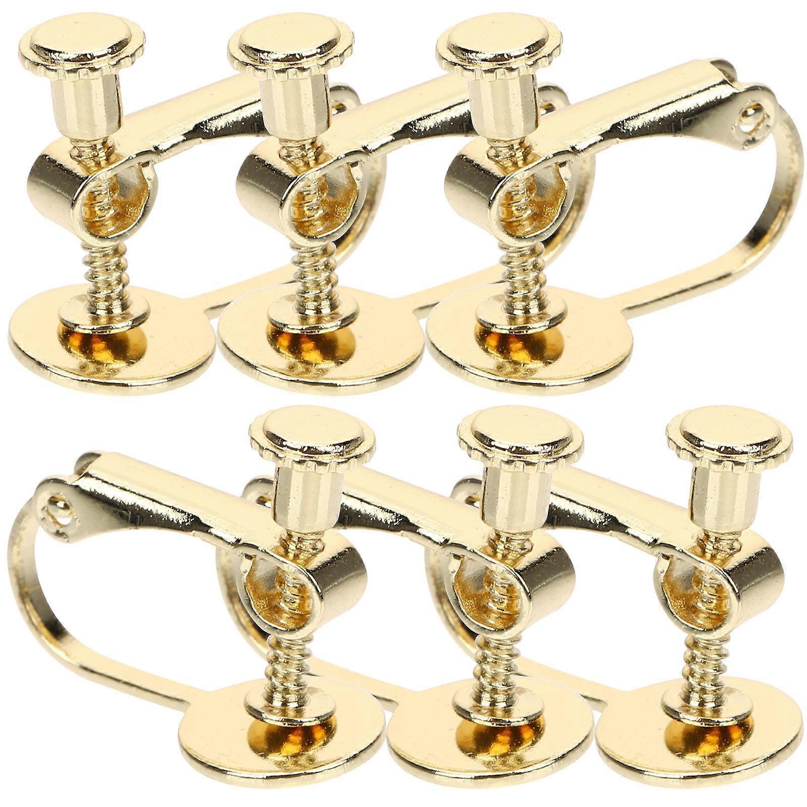 Golden Clip on Earring Backs for Ear with 12Pcs Hypoallergenic DIY Accessories