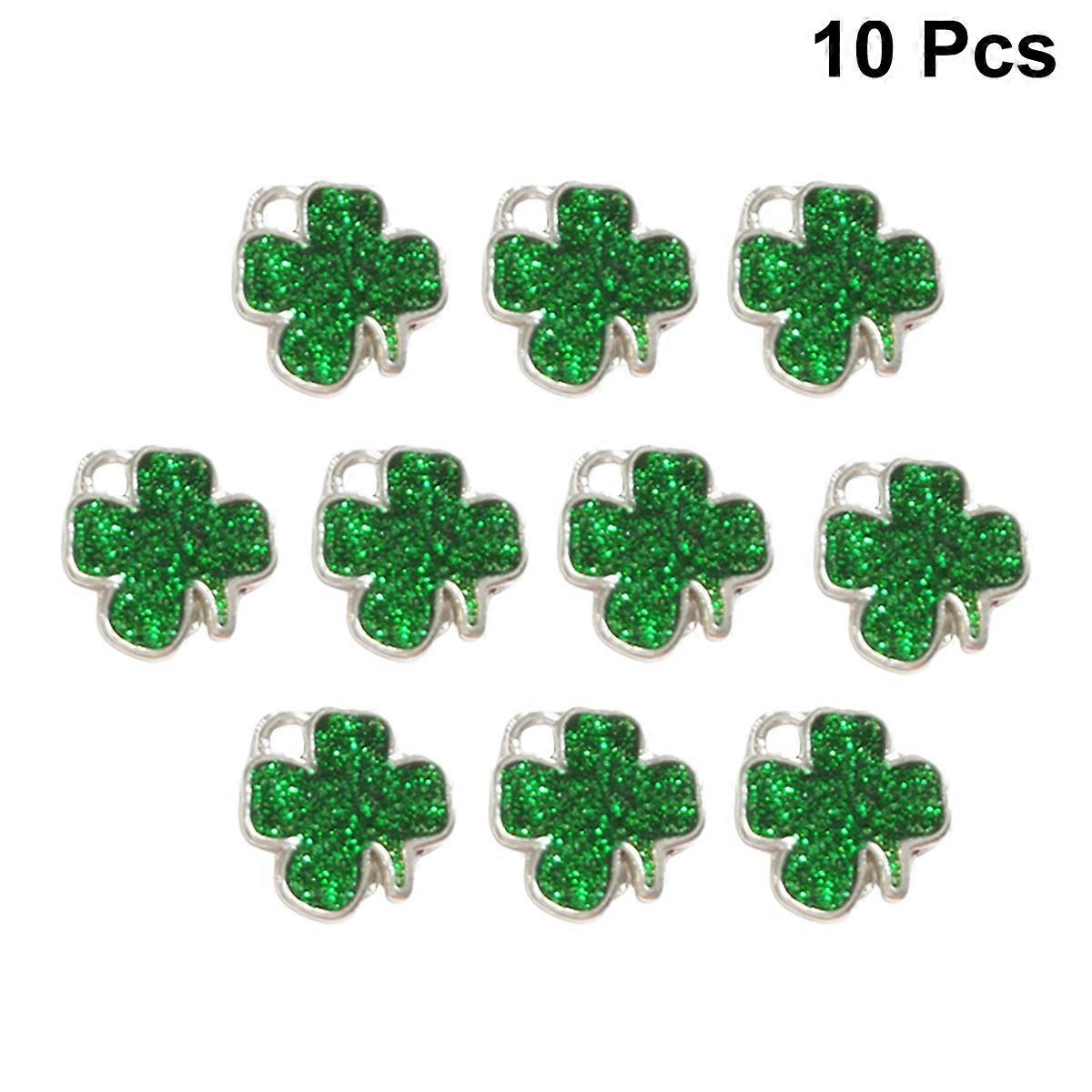 10Pcs Alloy Hanging Pendant For Keychains Ideal For Craft Enthusiasts 1.4X1.2Cm Green Color