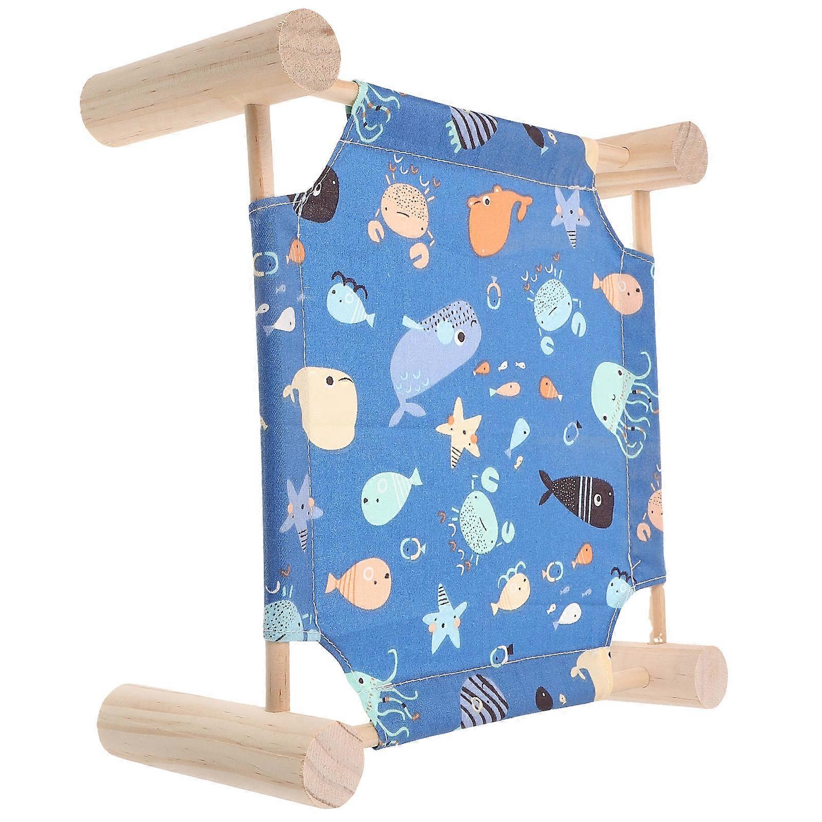 Detachable Hamster Bed 4Pcs Blue Elevated Accessory For Pets Indoor Use 23x23x10cm Stability Enhancement Features