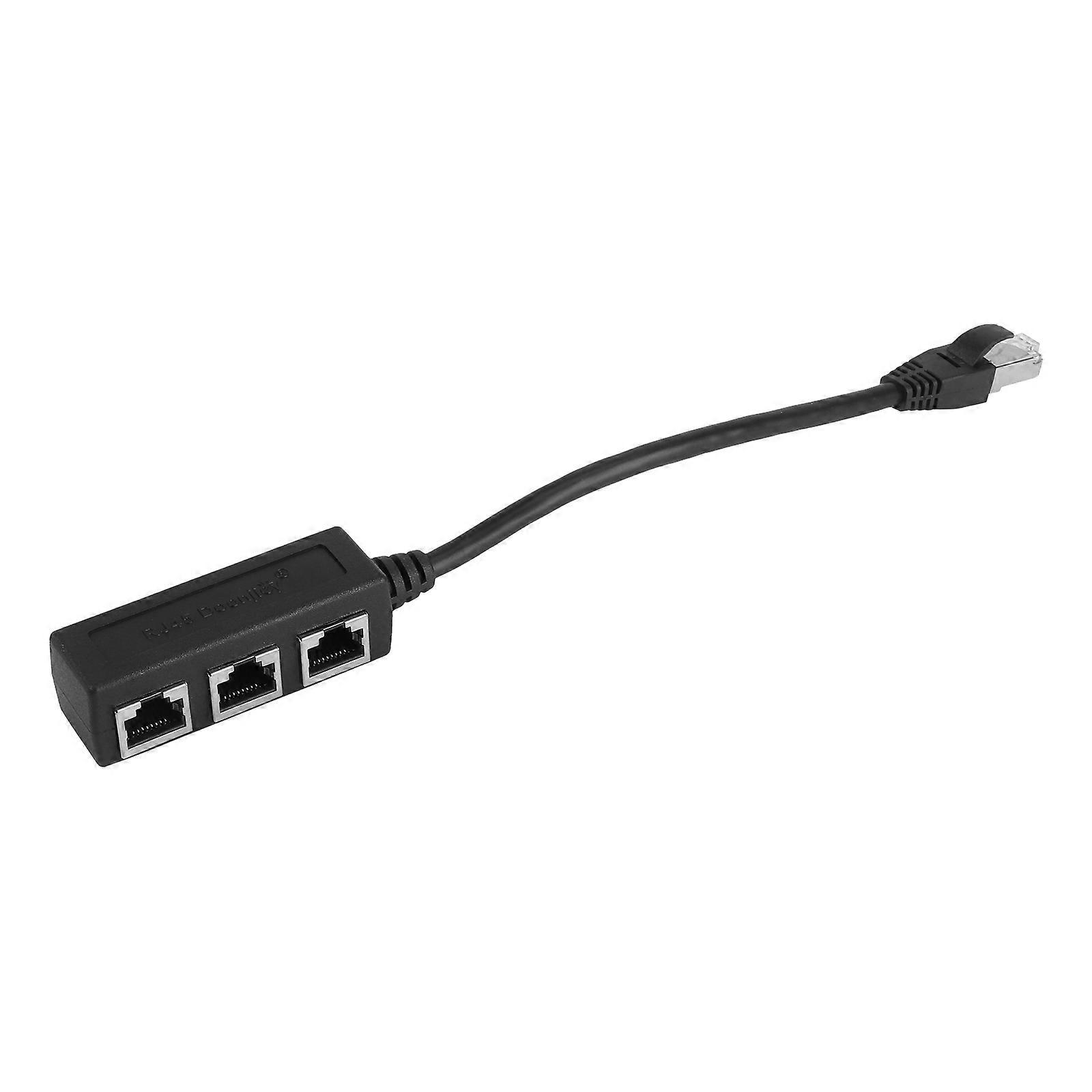 Network Splitter Adapter for Lan Cable Ethernet Use 3Pcs Black Color
