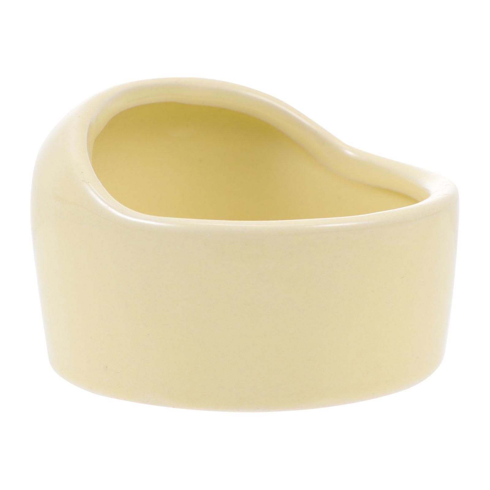 Pet Feeding Basin Hamster Food Dish Simple Design Home Use Small Animal Lovers Yellow 1Set