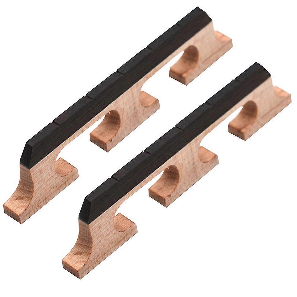 Banjo Bridge Parts 4 Pcs Smooth Surface Wooden Component For Performance And Tone Adjustment In Light Brown