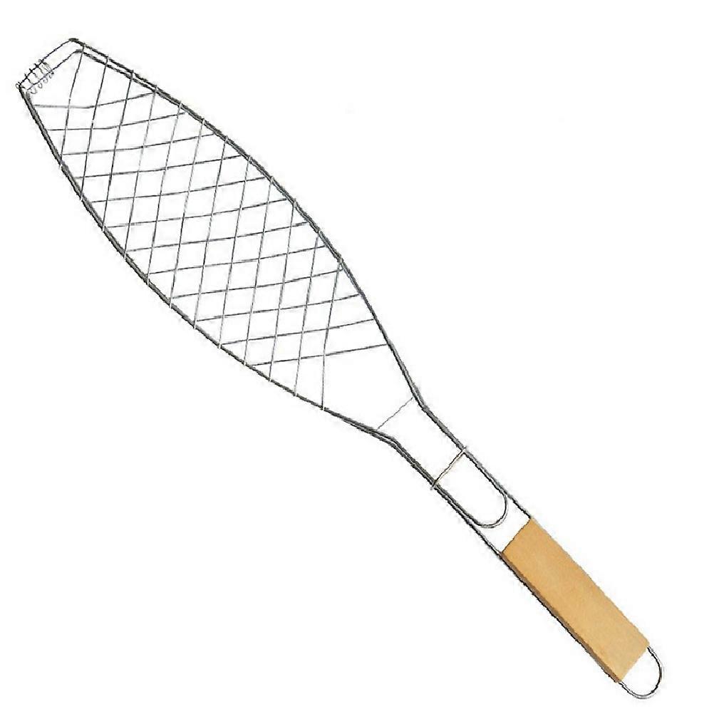 Bbq Fish Grill Basket Silver Mixed Material Rust-Resistant for Barbecue and Bbq Tools