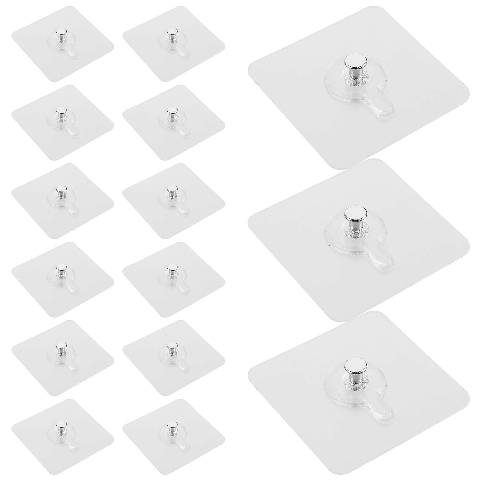 Sticky Hooks for Hanging Wall Decor 60Pcs Transparent ABS Wall Hooks
