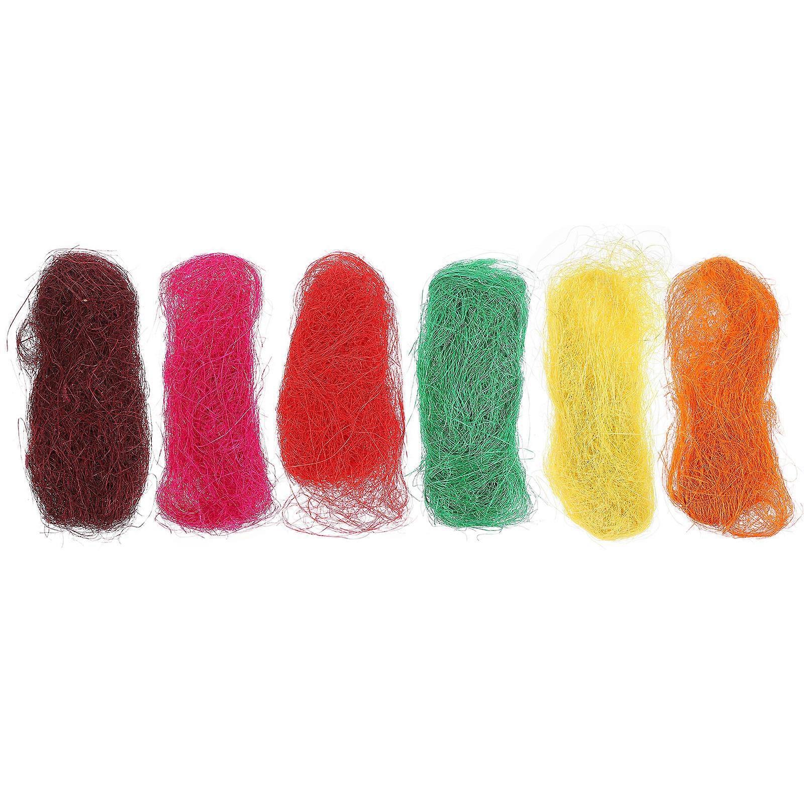 Easter Decoration Bird Nest Raffia Silk for DIY Use 6Pcs Pack