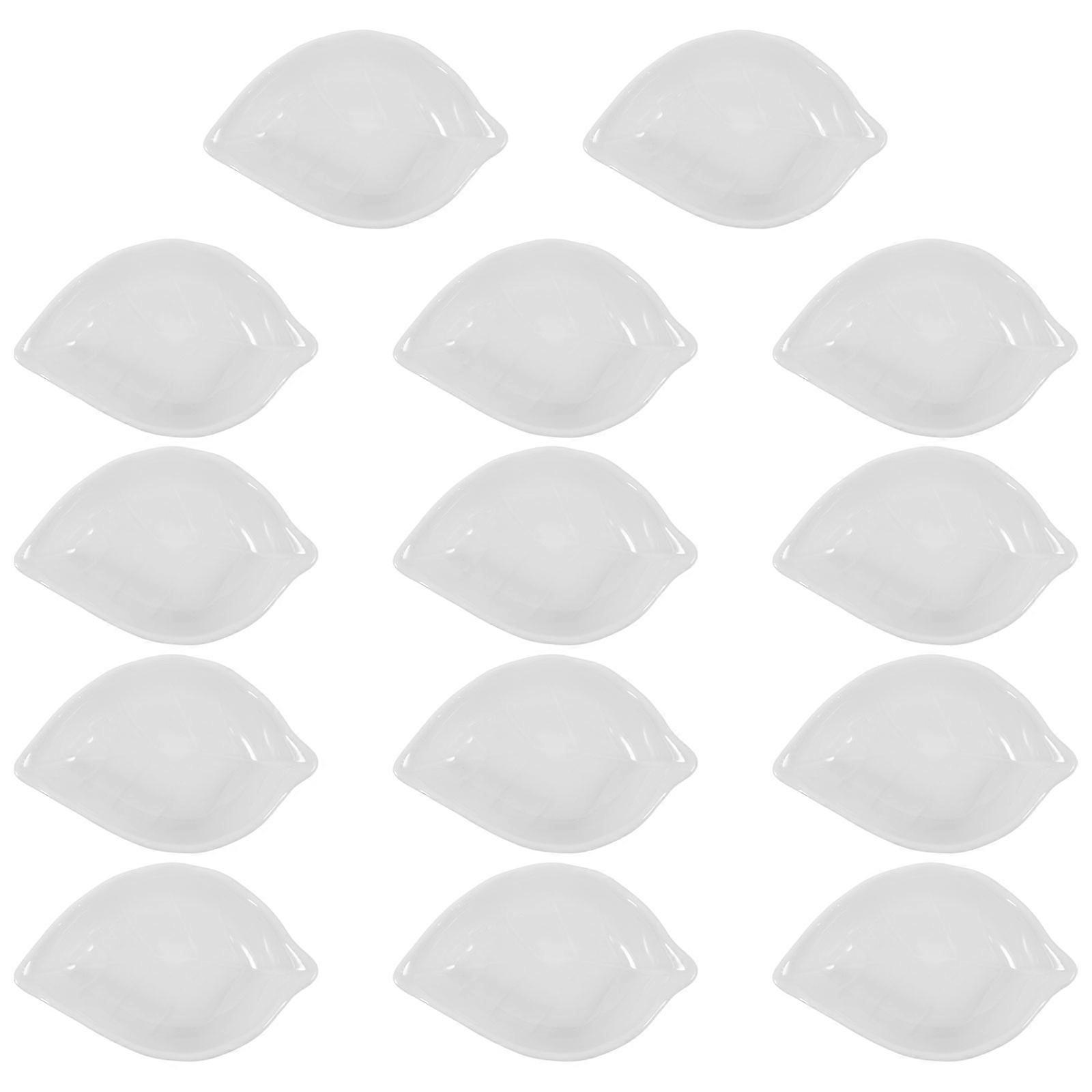 Ceramic Soy Sauce Dish Leaf Shape Bowl for 14Pcs Set Home Use