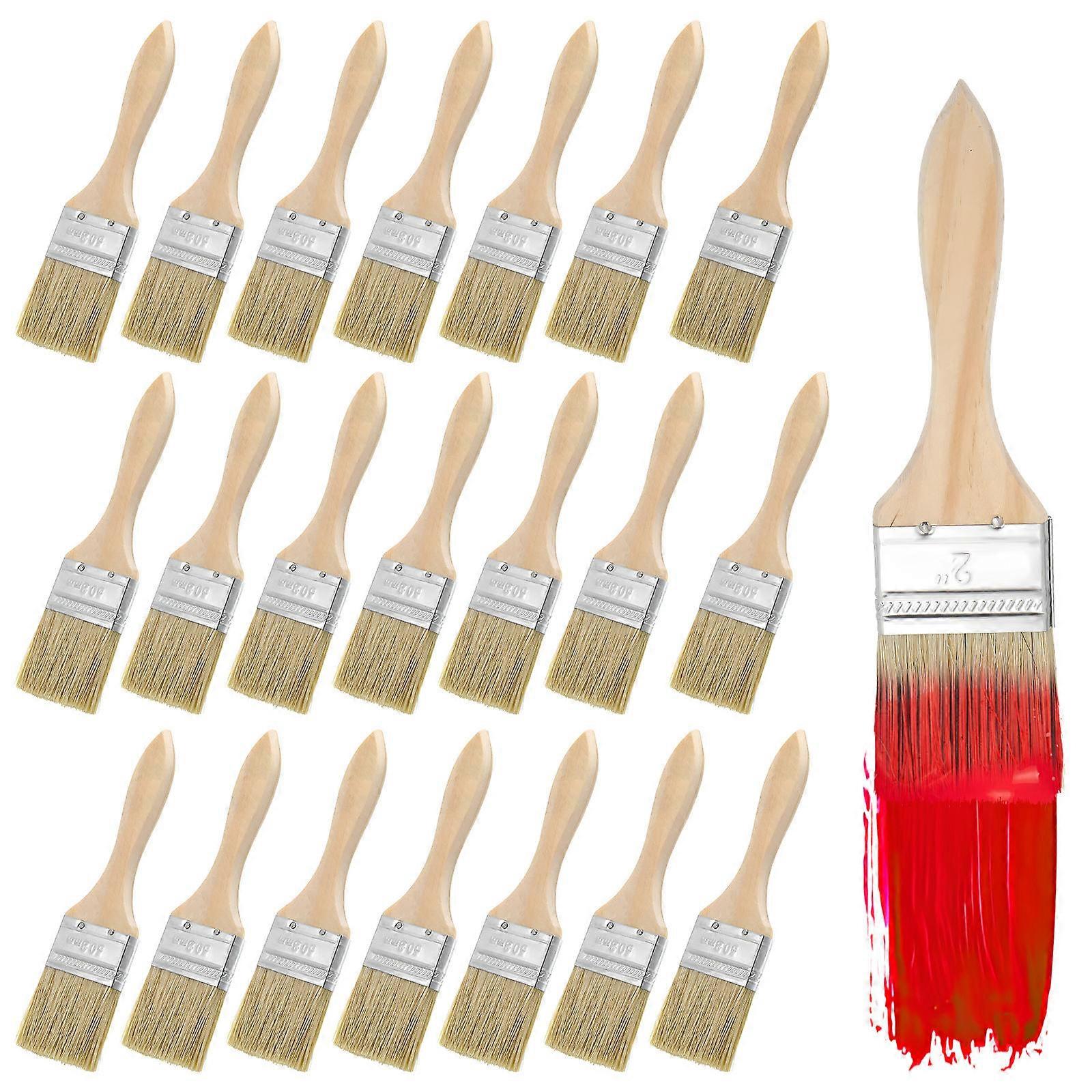 Flat Paint Brush Set for Wood Deck Stain Providing Smooth Application 60Pcs