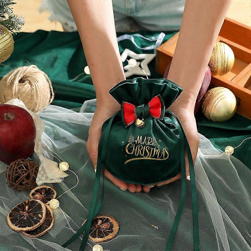 Luxora Creative Sac cadeau de Noël Sac en velours de Noël Boîte à bonbons de la veille de Noël Paquet de tissu en velours de fruits de Noël Poche Accessoires de Noël
