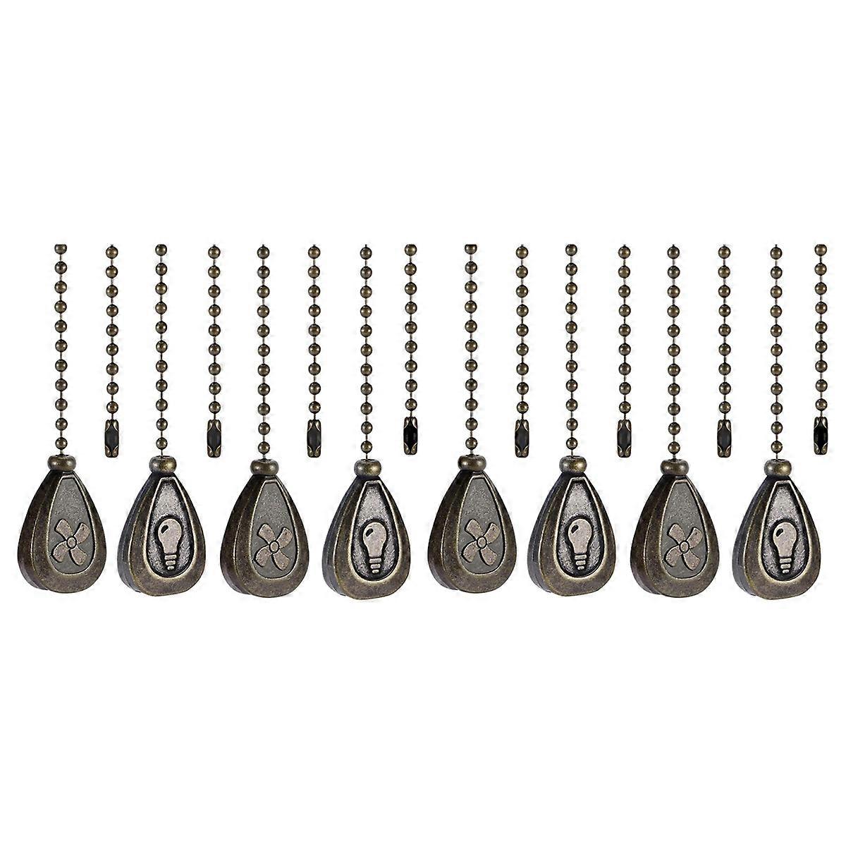 8 Pack Bronzed Ceiling Fan Pull Chain Extension, Classic Drop Shaped Pendant Pull Chains for Ceiling