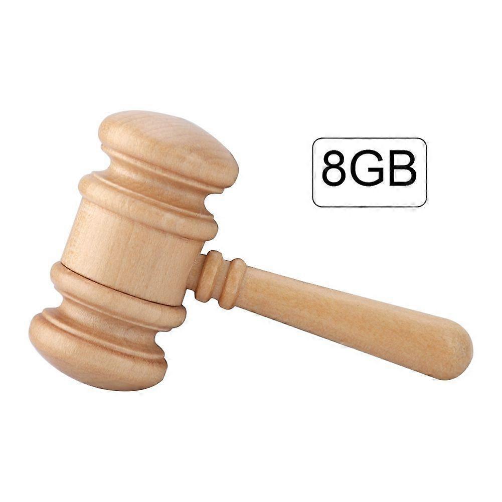 Wooden Hammer Shape Data Storage USB 2.0 Flash Drive U Memory Disk  Compatible USB1.1(8GB)