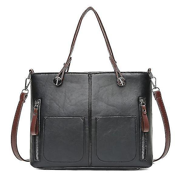 バックパック女性ビンテージ人工皮革ミニマリストハンドバッグショルダークロスボディバッグブラックカラー