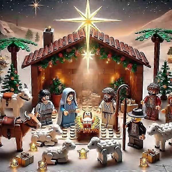 New Nativity Scene Building Blocks Crafts Ornaments