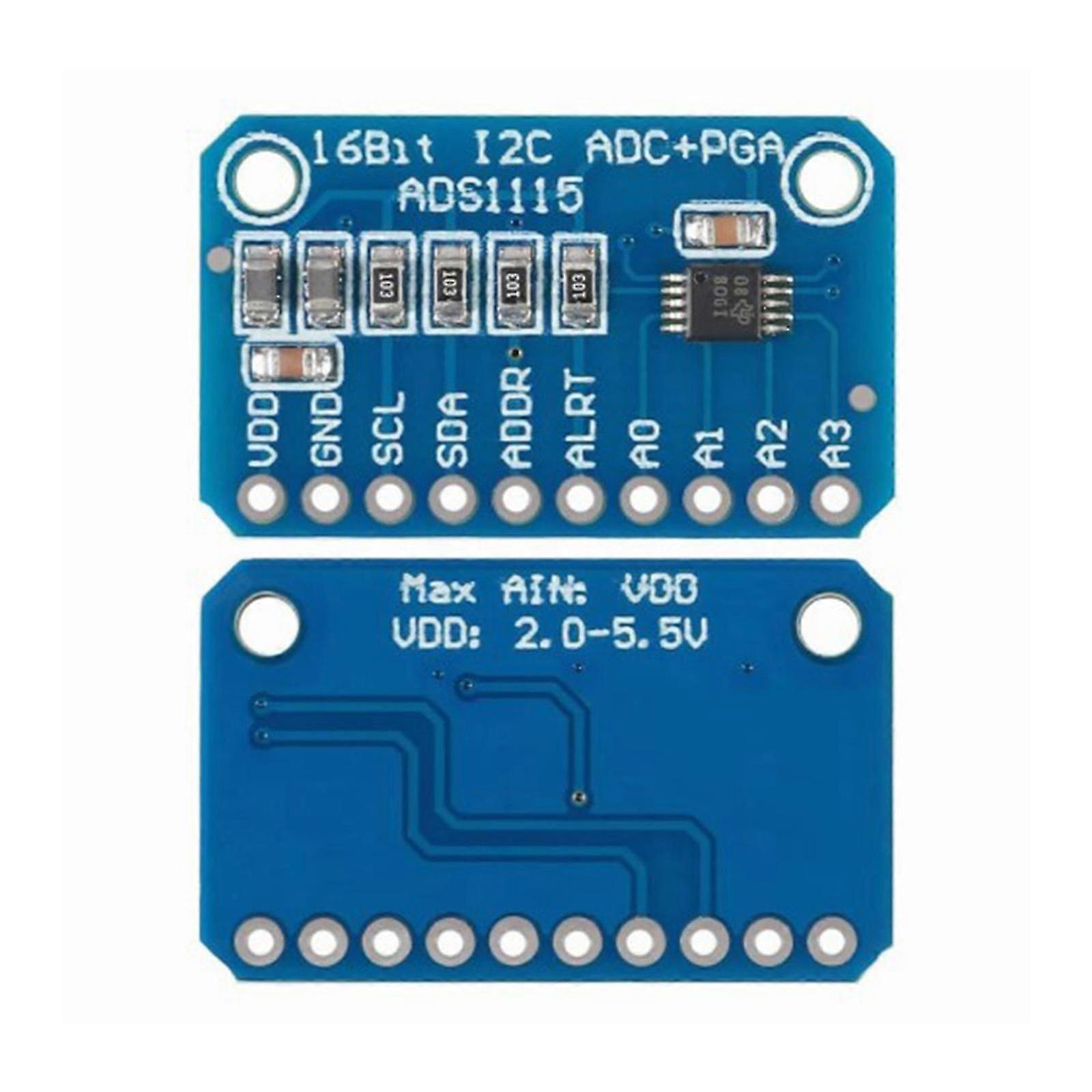 ADS1115 I2C IIC Analog to Digital Adapter 16 Bit 4 Channel I2C ADC Module Development Board for Integration Projects Multicolor