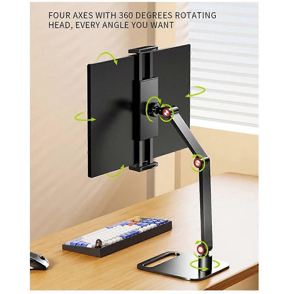 Soporte de monitor portátil Soporte giratorio ajustable de 360° Soporte para tableta compatible con soporte de abrazadera de escritorio para tableta