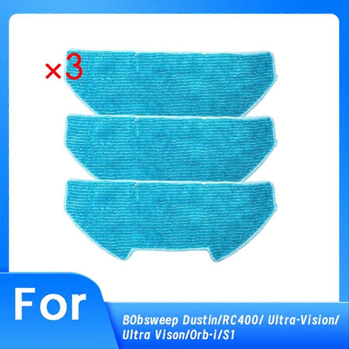 3 Pcs Replacement Mop Pads for BObsweep Dustin/RC400 Accessories
