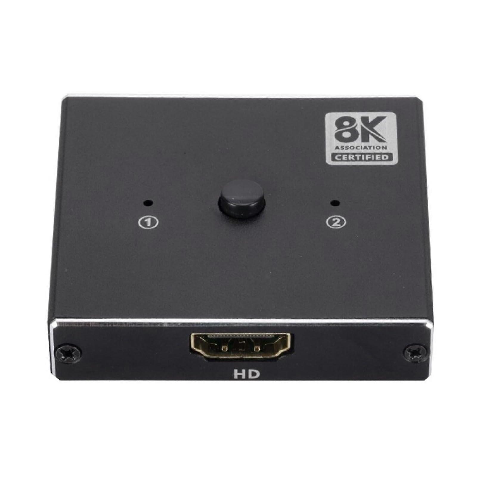 Bidirectional Switcher 2 In 1 Out Or 1 In 2 Out For Gaming Consoles PC Aluminum Alloy Case Home Theater Splitter