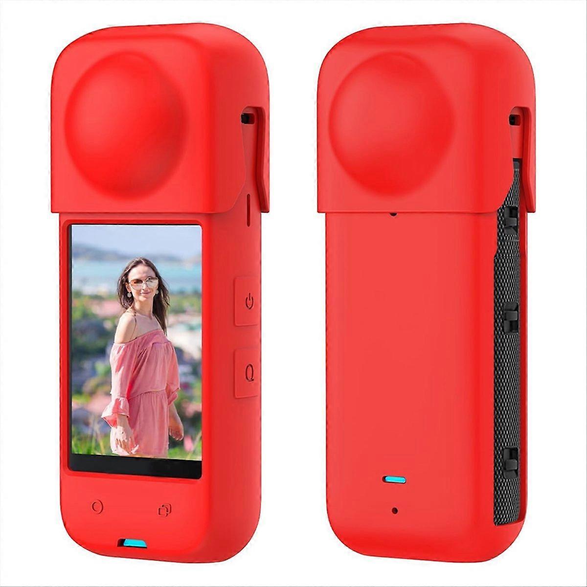 Silicone Protective Cover Case for Insta 360 X4 Action Camera Red